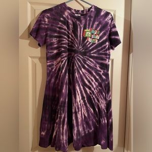 Walt Disney World Purple & Black Tie Dye T-Shirt Dress Size Medium